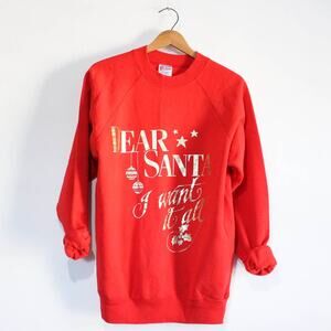 Vintage Dear Santa Claus Christmas Sweatshirt Large